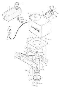 Engine Mount Diagram and Parts List for 312001X50B 2003 Briggs and Stratton Lawn Tractor